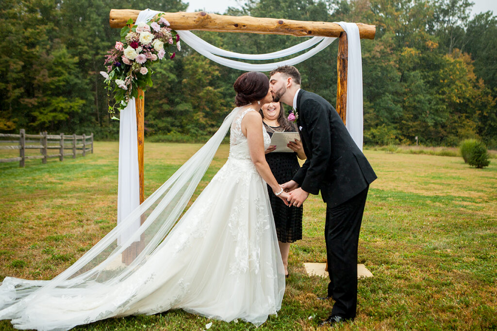 intimate backyard wedding ceremony
